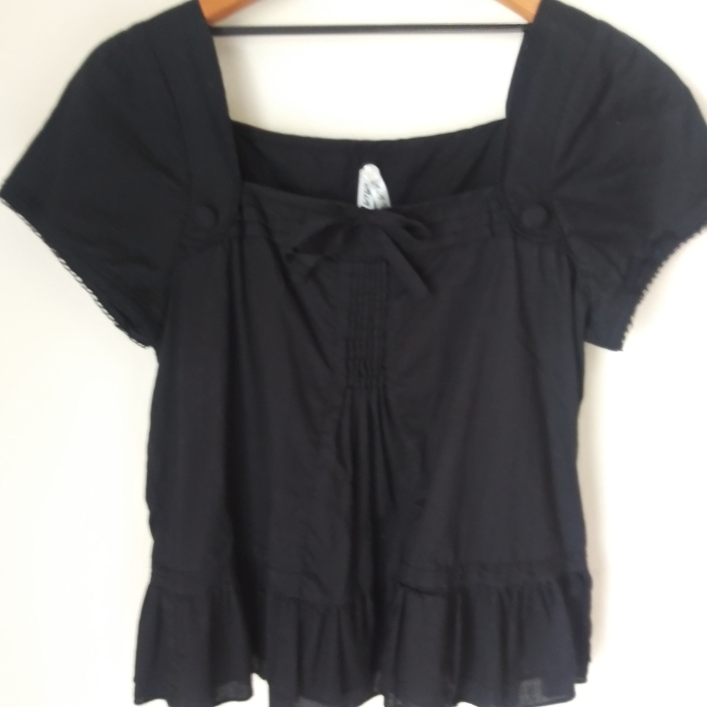 BB Dakota black Peplum blouse size Large